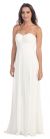 Strapless Pleated Bodice Long Formal Bridesmaid Dress in Off White